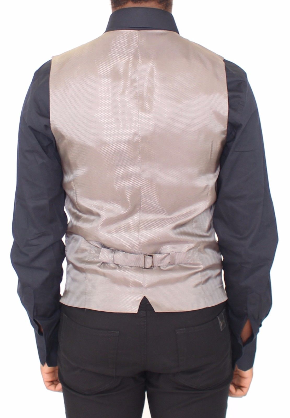 Beige Baumwolle Kleid Weste Blazer Jacke