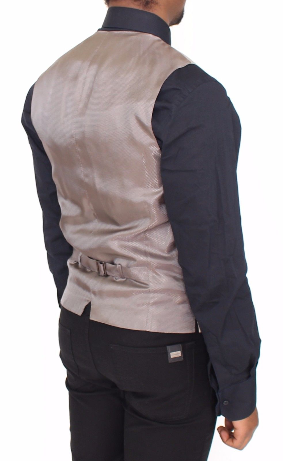 Beige Baumwolle Kleid Weste Blazer Jacke