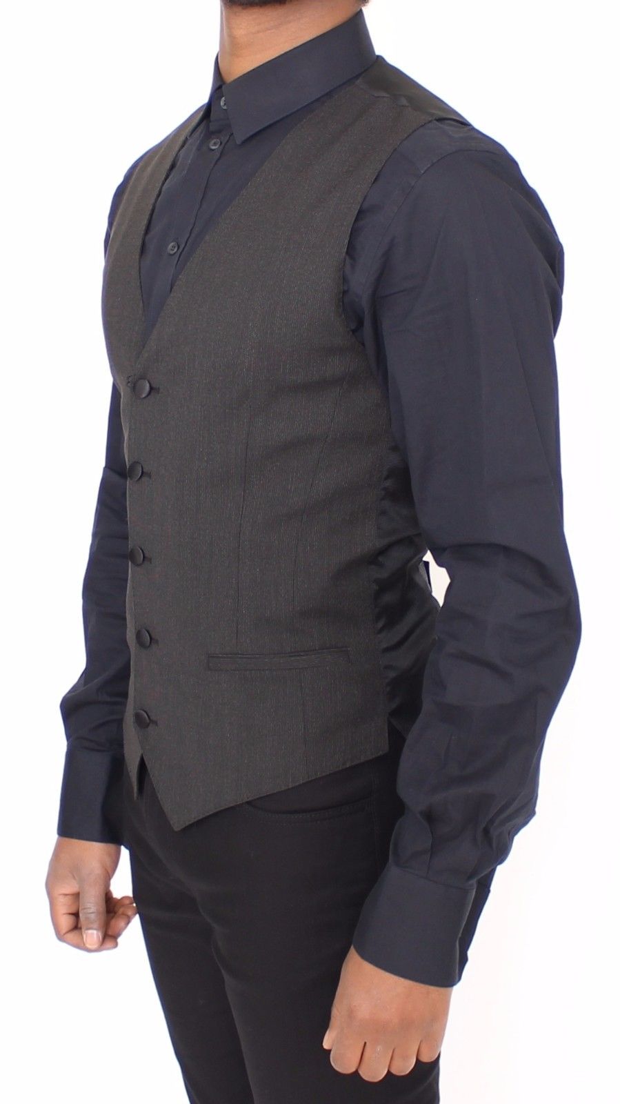Grauer Woll-Stretchwesten-Blazer