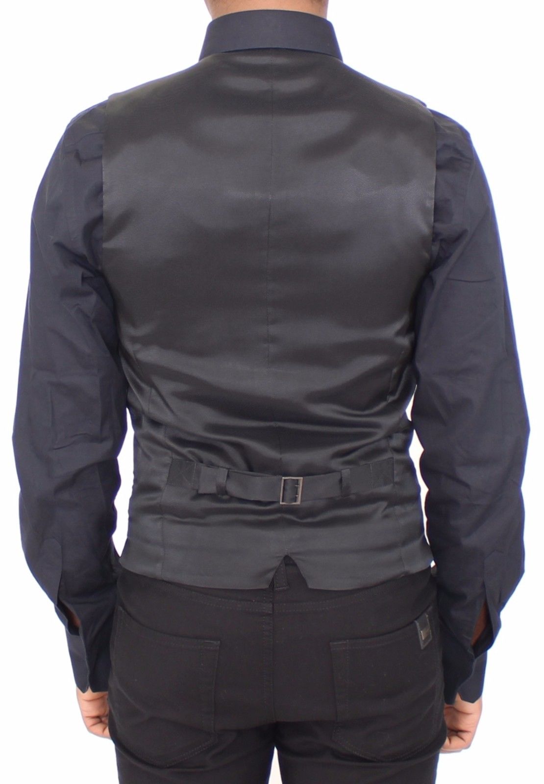 Grauer Woll-Stretchwesten-Blazer