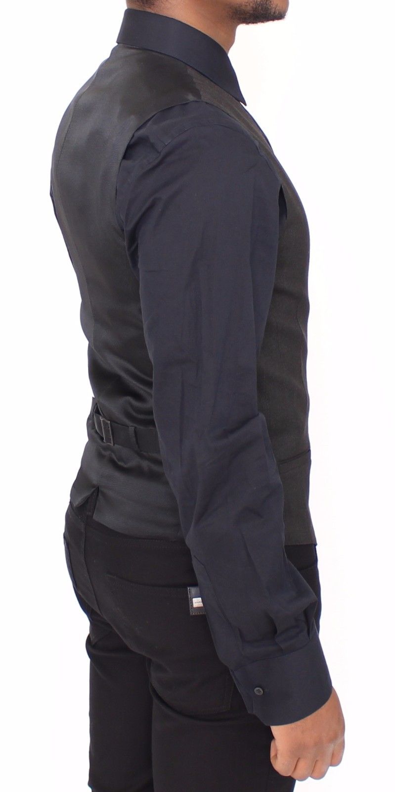 Grauer Woll-Stretchwesten-Blazer