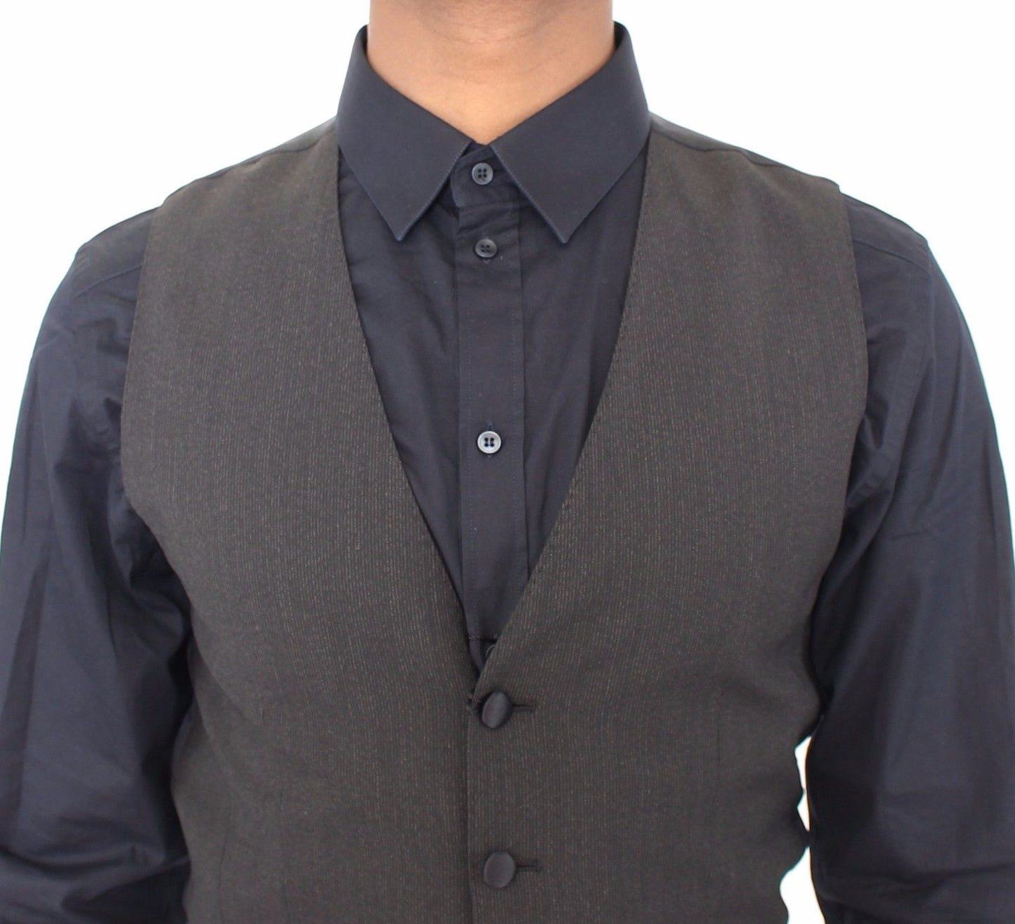 Grauer Woll-Stretchwesten-Blazer