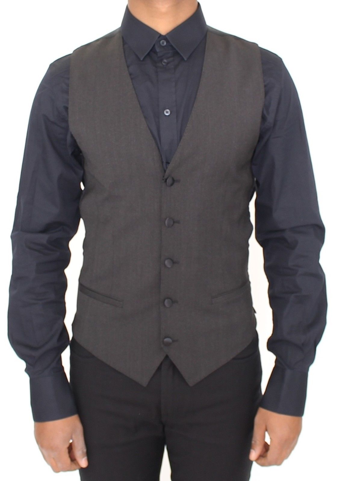 Grauer Woll-Stretchwesten-Blazer