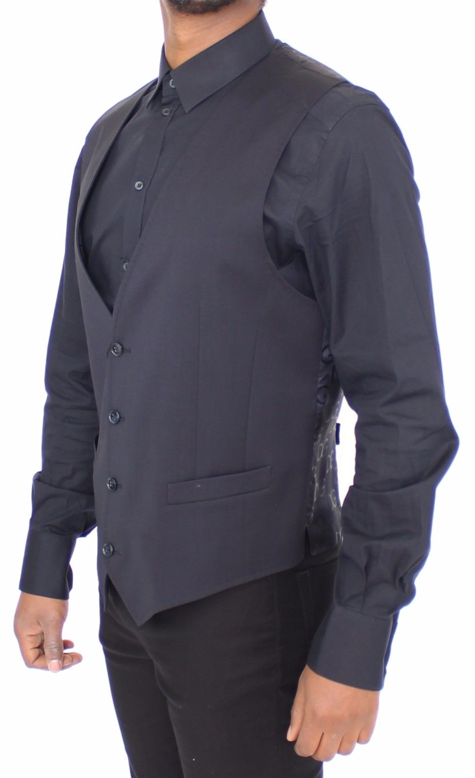 Blauer Baumwoll-Stretchwesten-Blazer