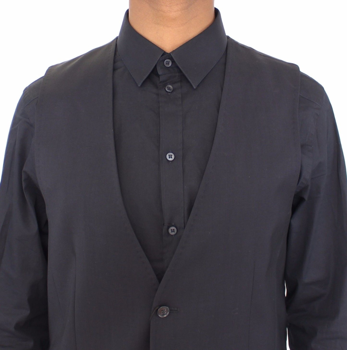 Blauer Baumwoll-Stretchwesten-Blazer