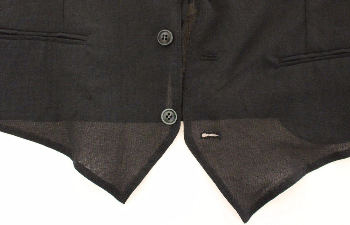Schwarze Wolle Formal Dress Vest Gilet Jacke