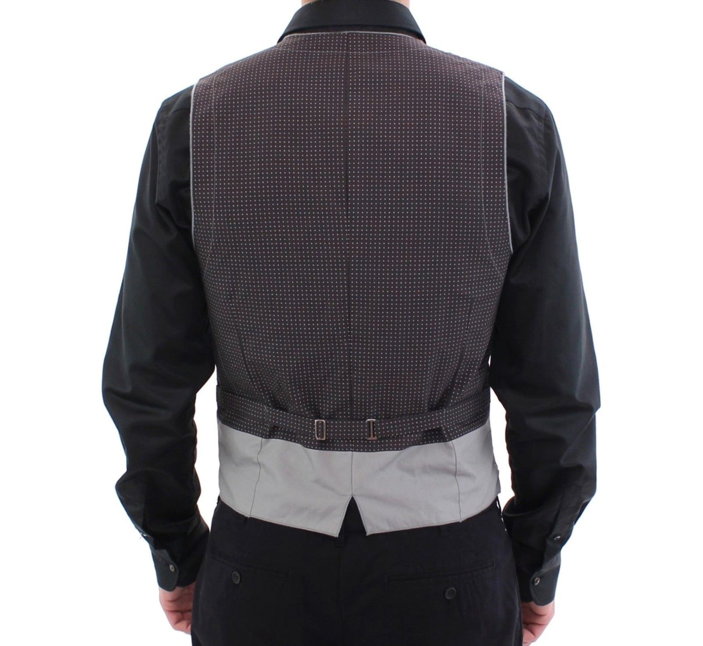 Graues gepunktetes Kleid Weste Gilet Weste