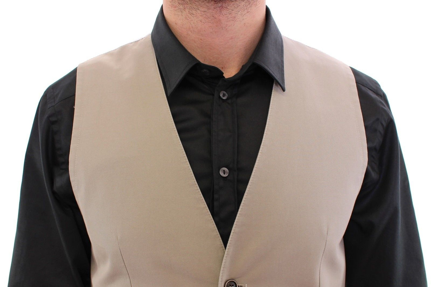 Beige Seidenmischung Kleid Formale Weste Gilet