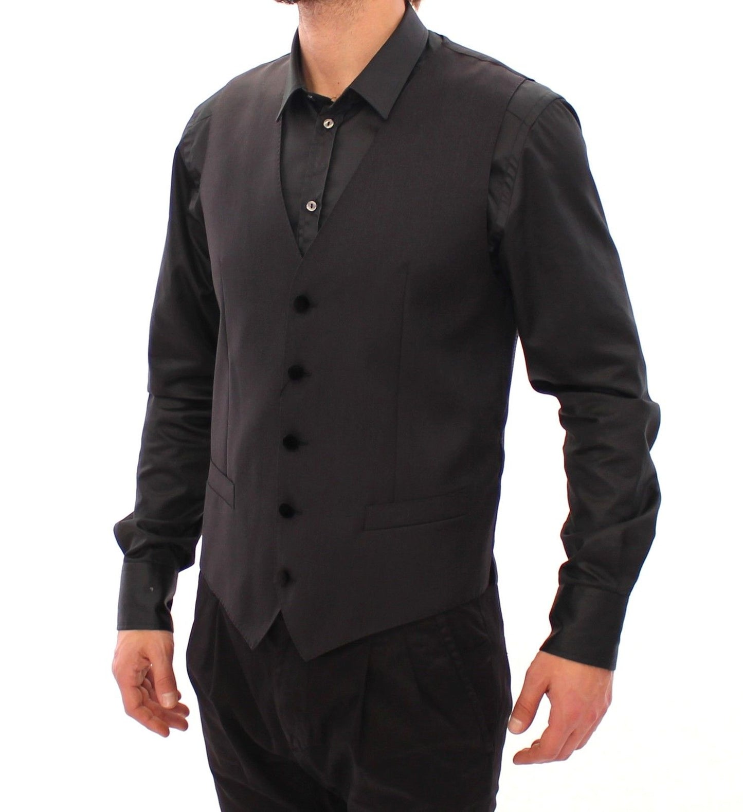 Graue Wolle Formal Dress Vest Gilet Weste