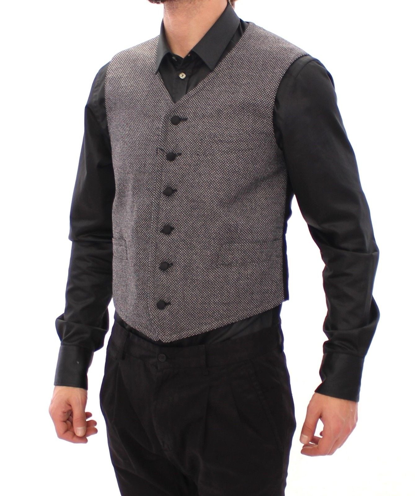 Graue Logo-Weste aus Baumwollmischung Gilet Weste