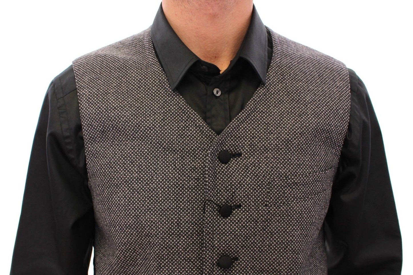 Graue Logo-Weste aus Baumwollmischung Gilet Weste