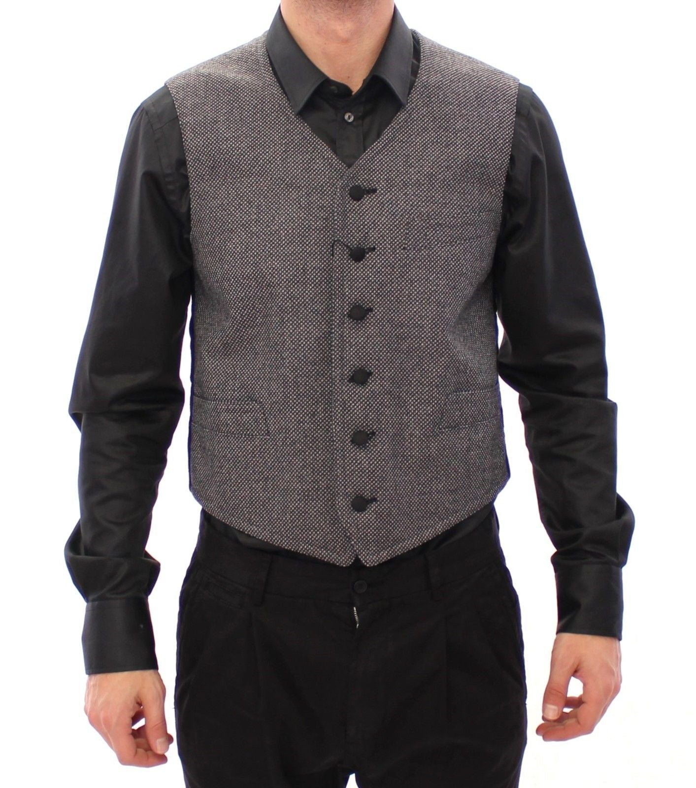 Graue Logo-Weste aus Baumwollmischung Gilet Weste