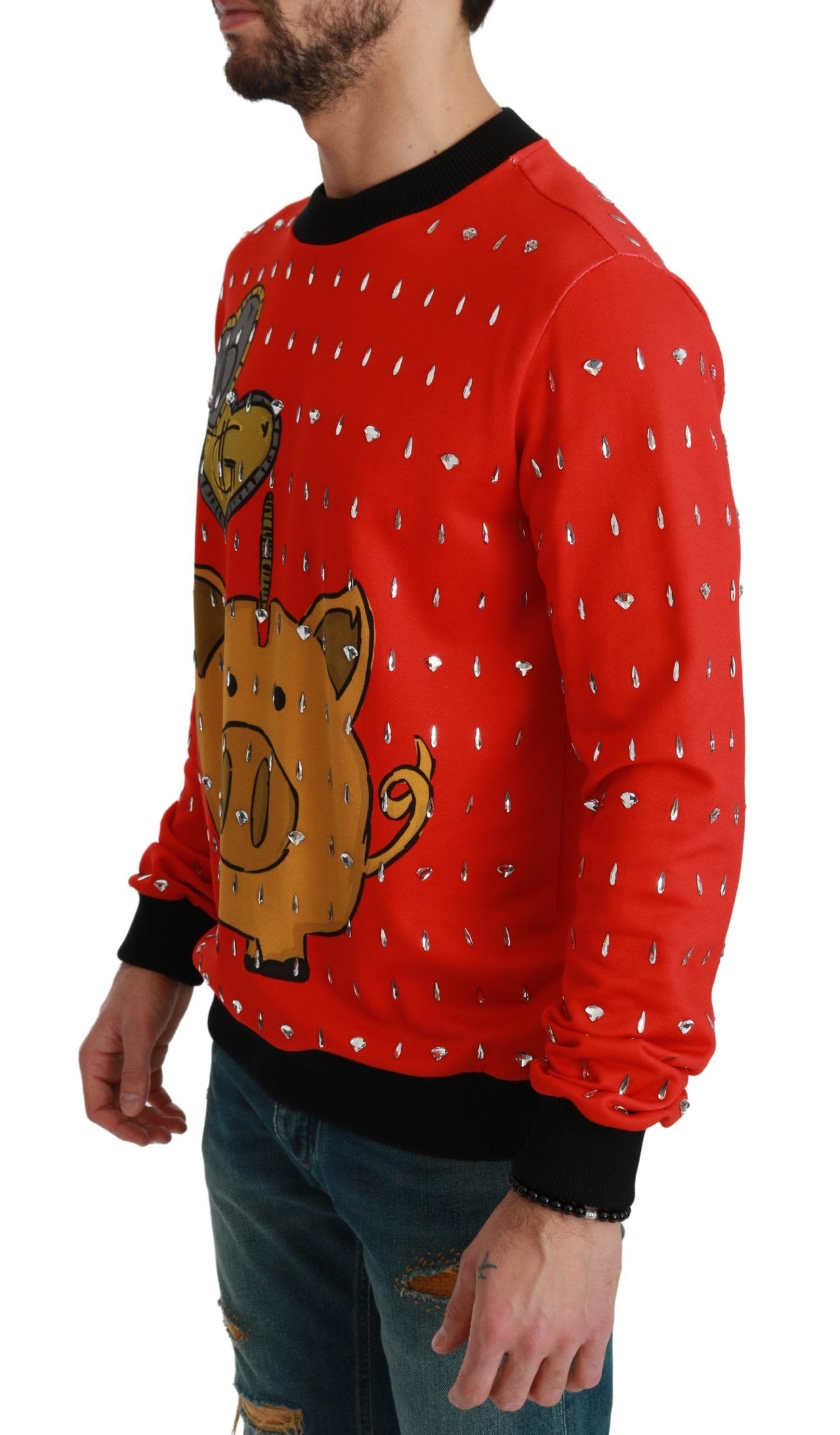 Roter Kristall-Schwein des Jahres Pullover