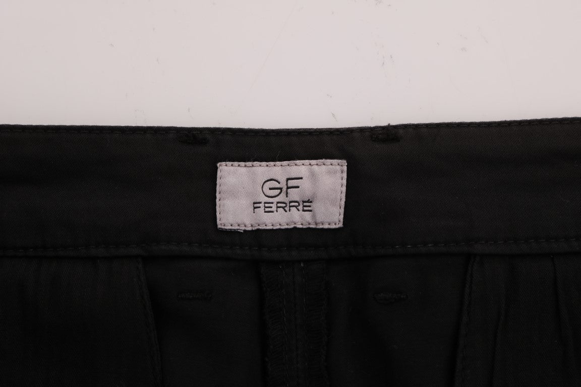 Schwarze Baumwoll-Stretch-Chino-Hose