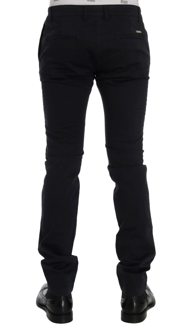 Blaue Baumwoll-Stretch-Chino-Hose