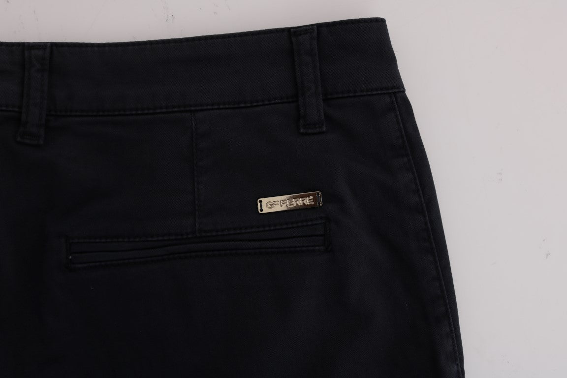 Blaue Baumwoll-Stretch-Chino-Hose