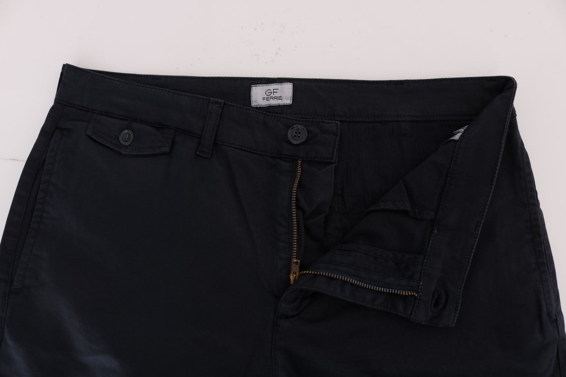 Blaue Baumwoll-Stretch-Chino-Hose