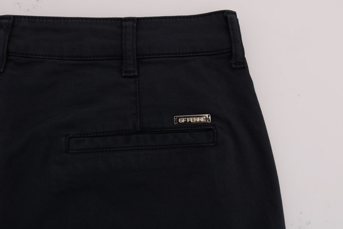 Blaue Baumwoll-Stretch-Chino-Hose