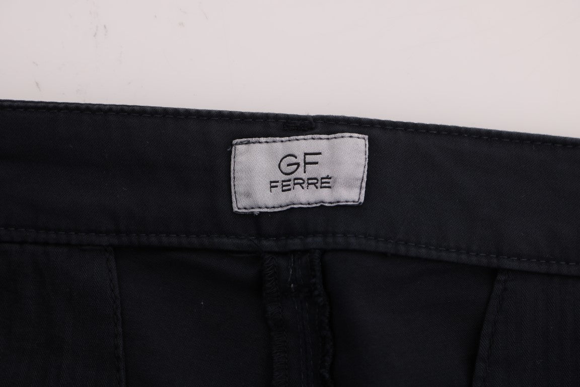 Blaue Baumwoll-Stretch-Chino-Hose