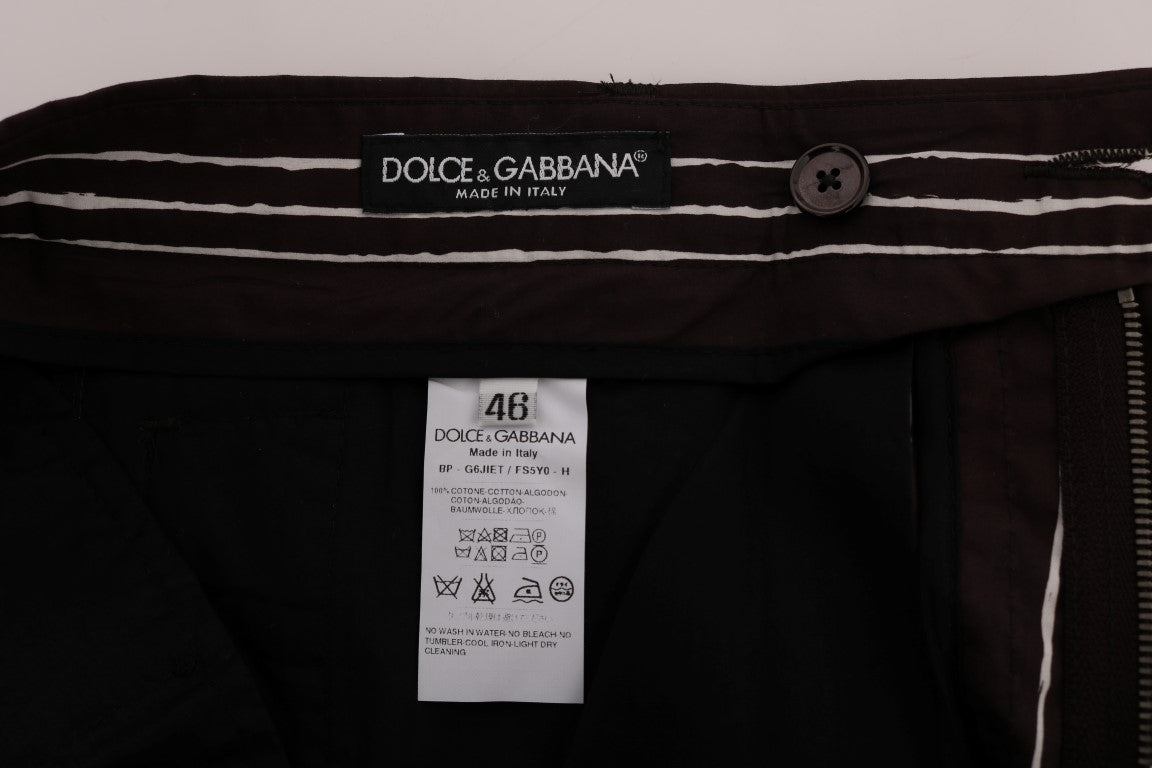 Bordeaux-Weiß gestreifte Hanf Casual Shorts