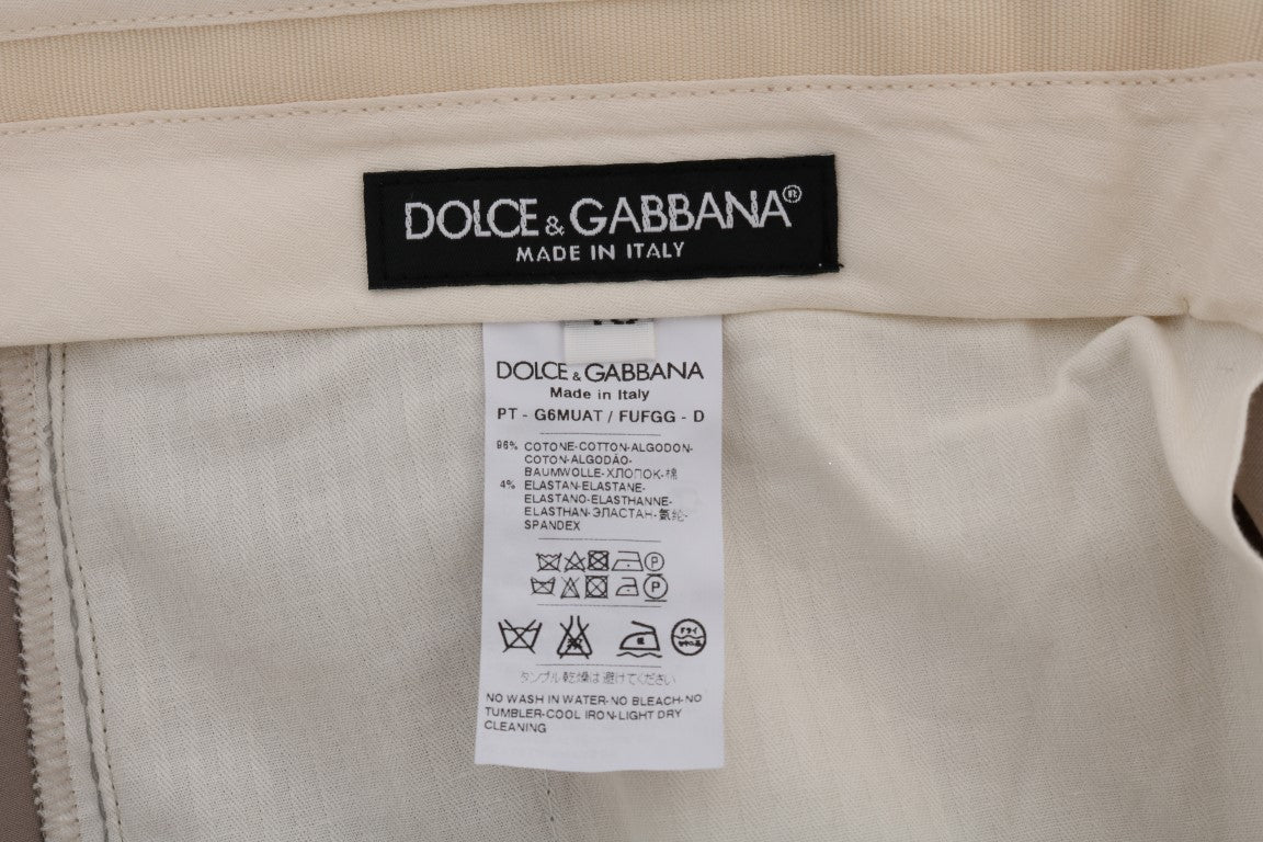Beigefarbene Baumwoll-Stretch-Chino-Hose