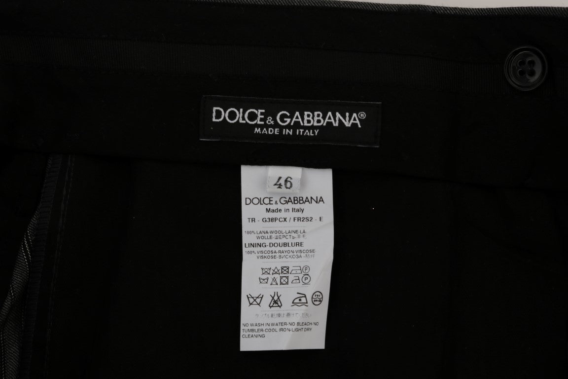 Graue gestreifte formelle Hose aus Wolle