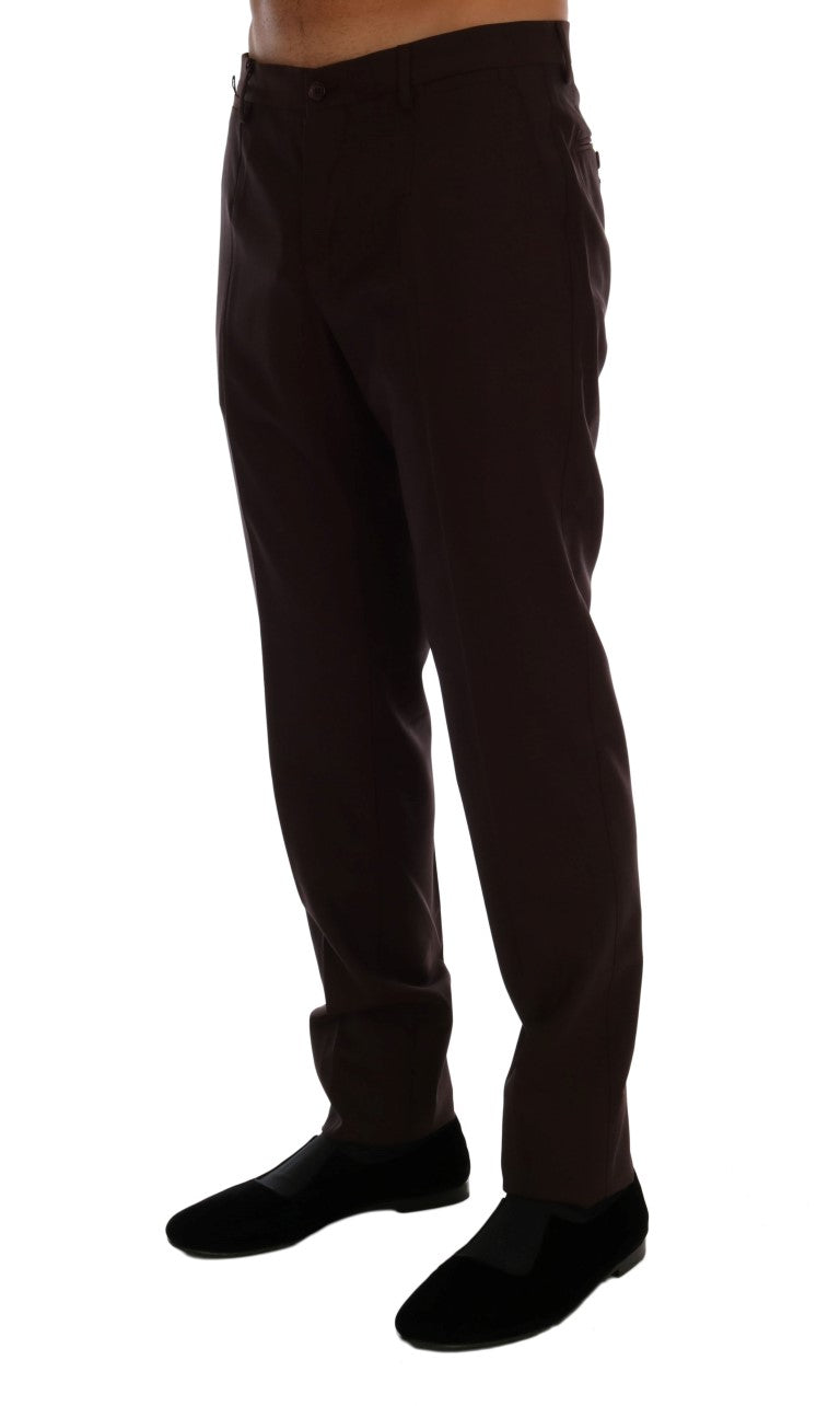 Lila Wolle Stretch Formal Hose