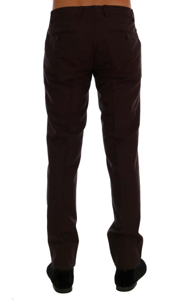 Lila Wolle Stretch Formal Hose