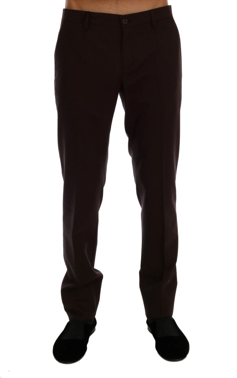 Lila Wolle Stretch Formal Hose