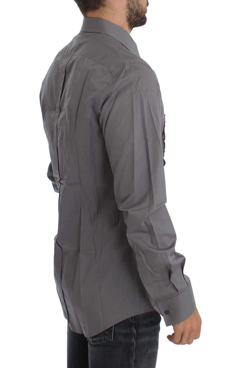 Lila Torero GOLD Slim Fit Kleid Hemd