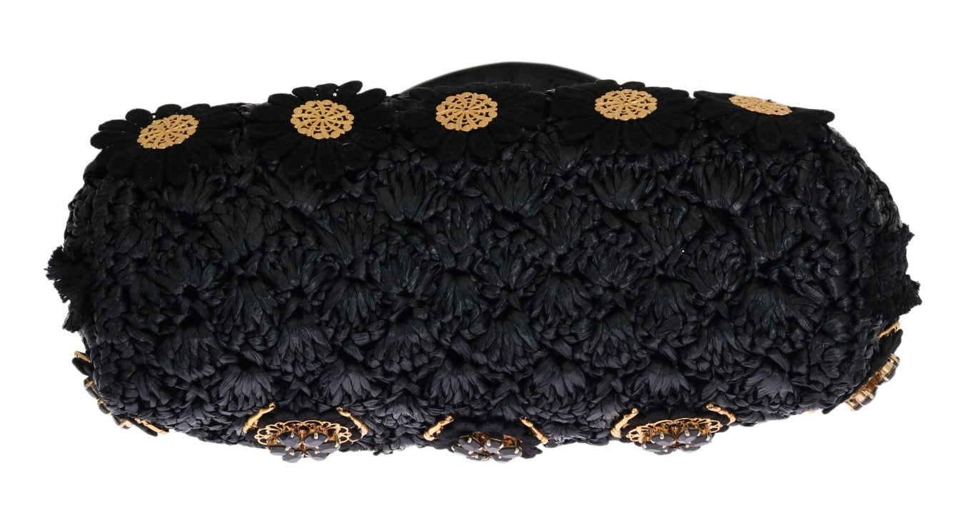 Schwarz Quaste Gold Barock Kristall VANDA Tasche