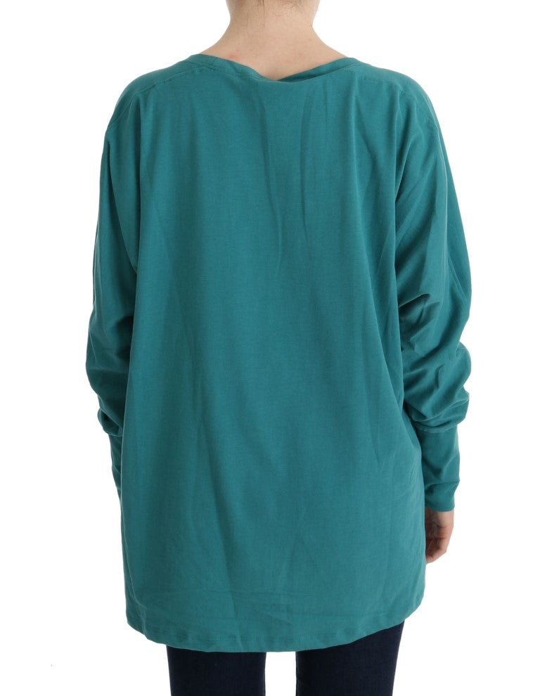 Grüner Pullover aus Baumwolle in Übergröße