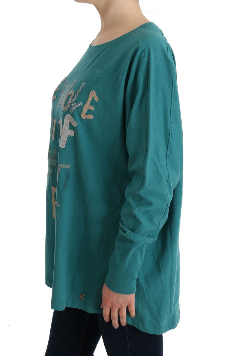 Grüner Pullover aus Baumwolle in Übergröße