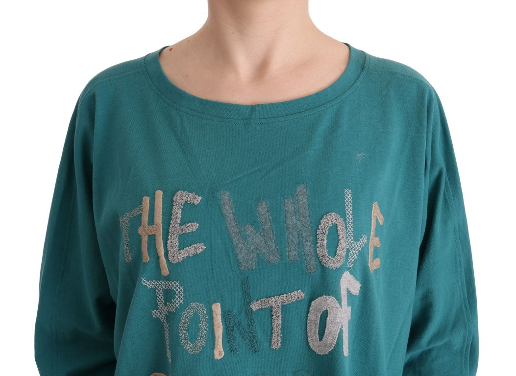 Grüner Pullover aus Baumwolle in Übergröße