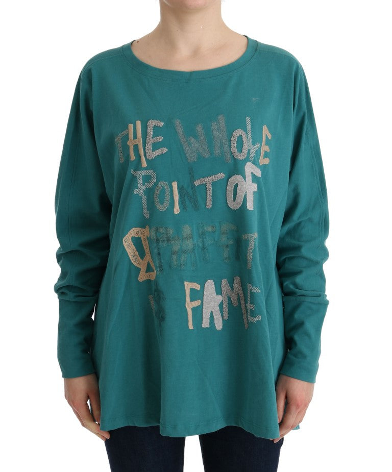 Grüner Pullover aus Baumwolle in Übergröße