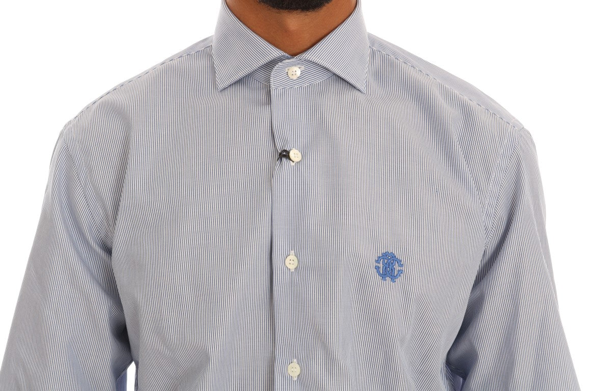 Blau gestreiftes Slim Fit Hemd