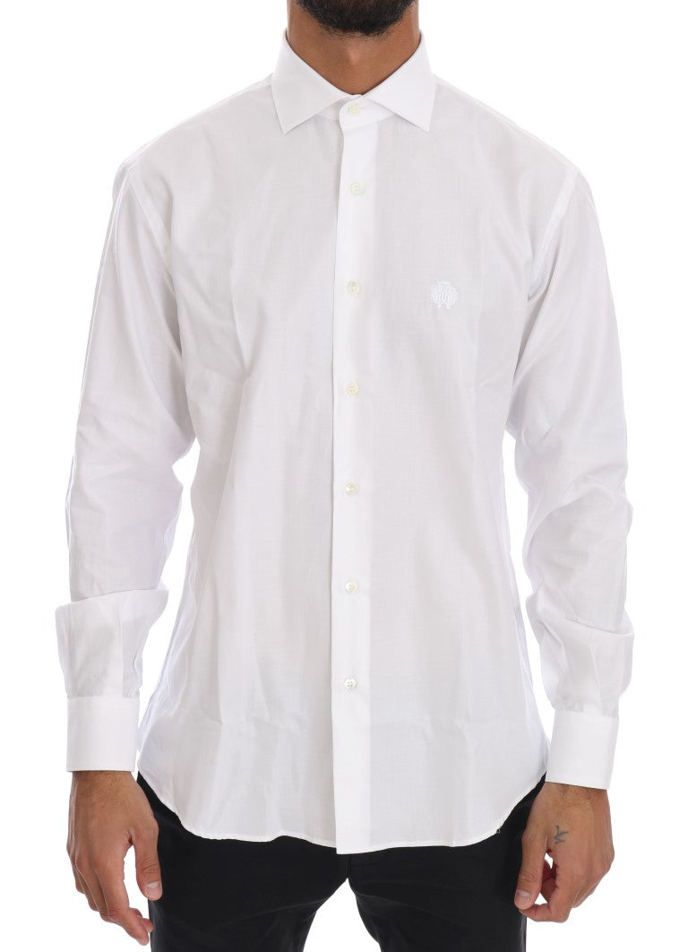 Weiß gestreiftes Slim Fit Hemd