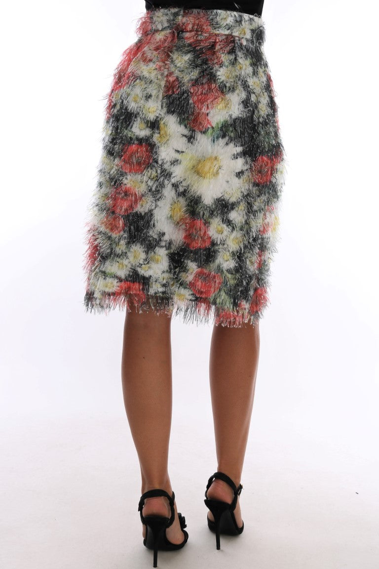 Floral gemusterter gerader Bleistiftrock