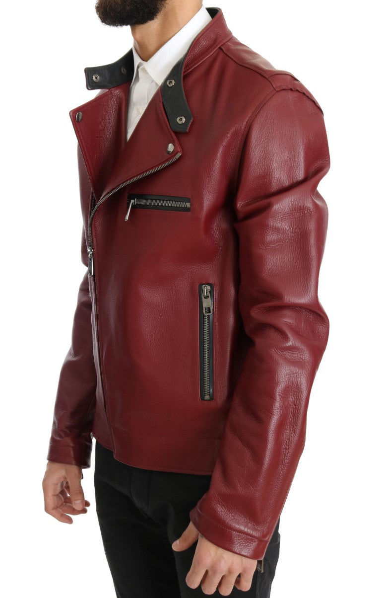 Rote Lederjacke aus Hirschleder