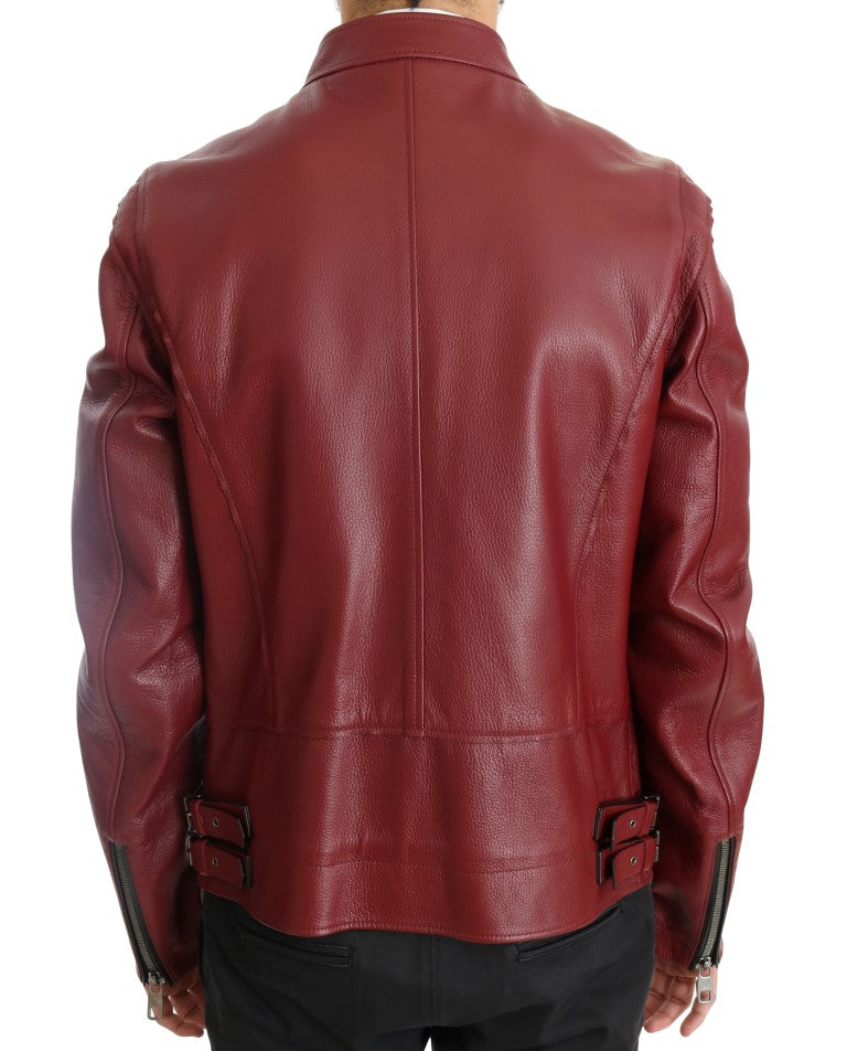 Rote Lederjacke aus Hirschleder