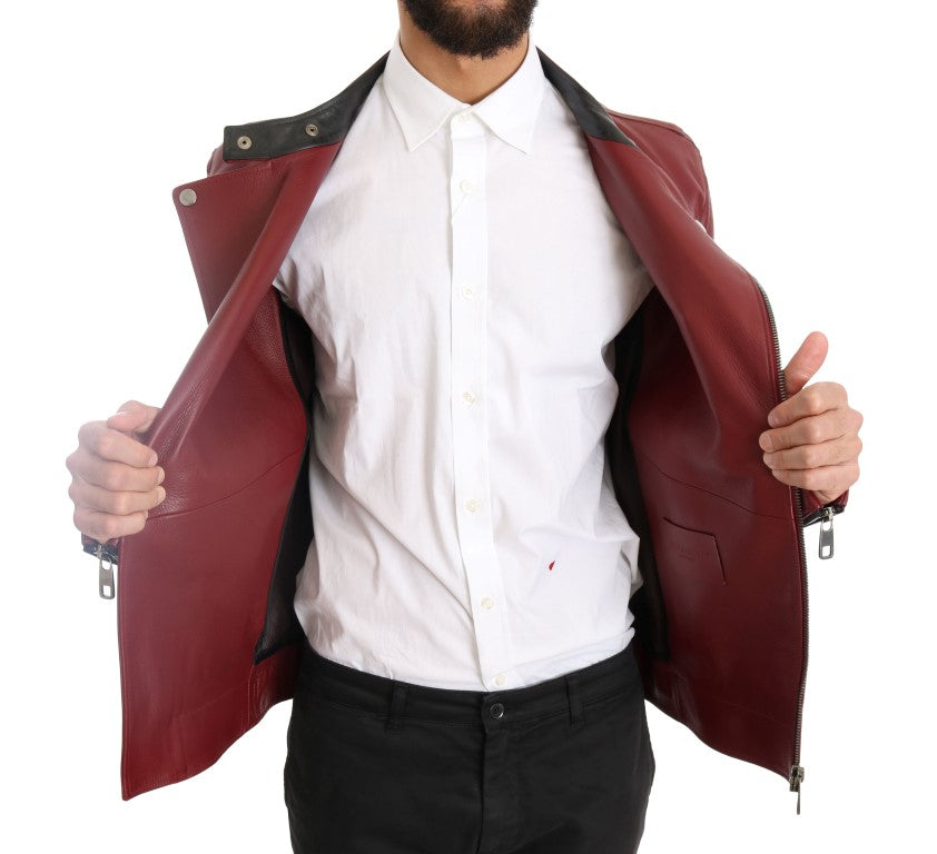 Rote Lederjacke aus Hirschleder