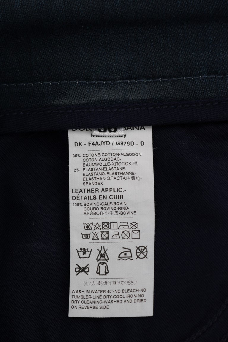 Kurzer blauer gestreifter Mini-Denim-Rock