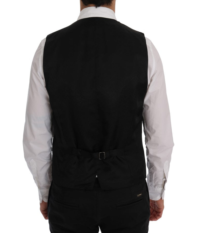 Blaue Woll-Stretch-Weste