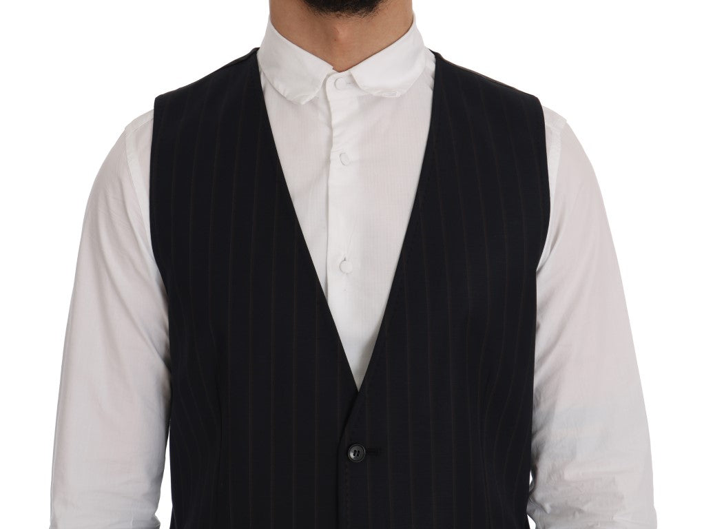 Blaue Woll-Stretch-Weste