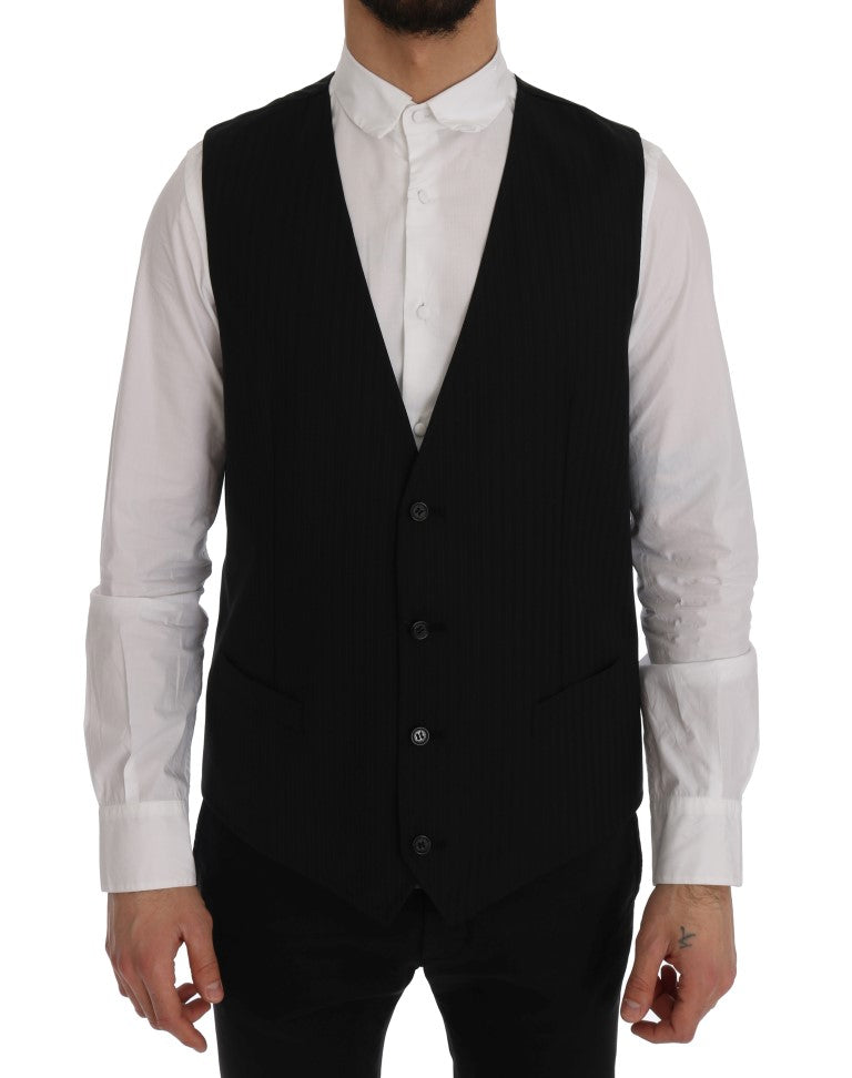 Schwarze STAFF Wool-Stretch-Weste