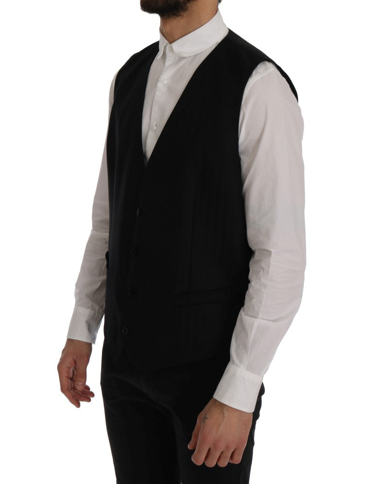 Schwarze STAFF Wool-Stretch-Weste