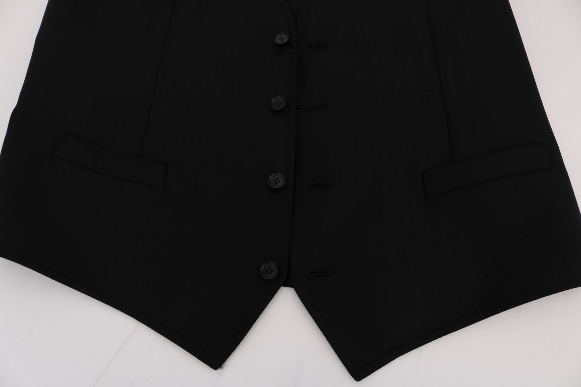 Schwarze STAFF Wool-Stretch-Weste
