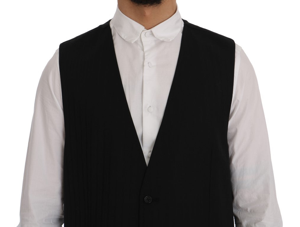 Schwarze STAFF Wool-Stretch-Weste