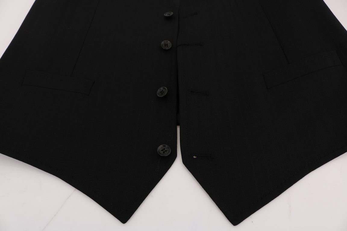 Schwarze STAFF Wool-Stretch-Weste