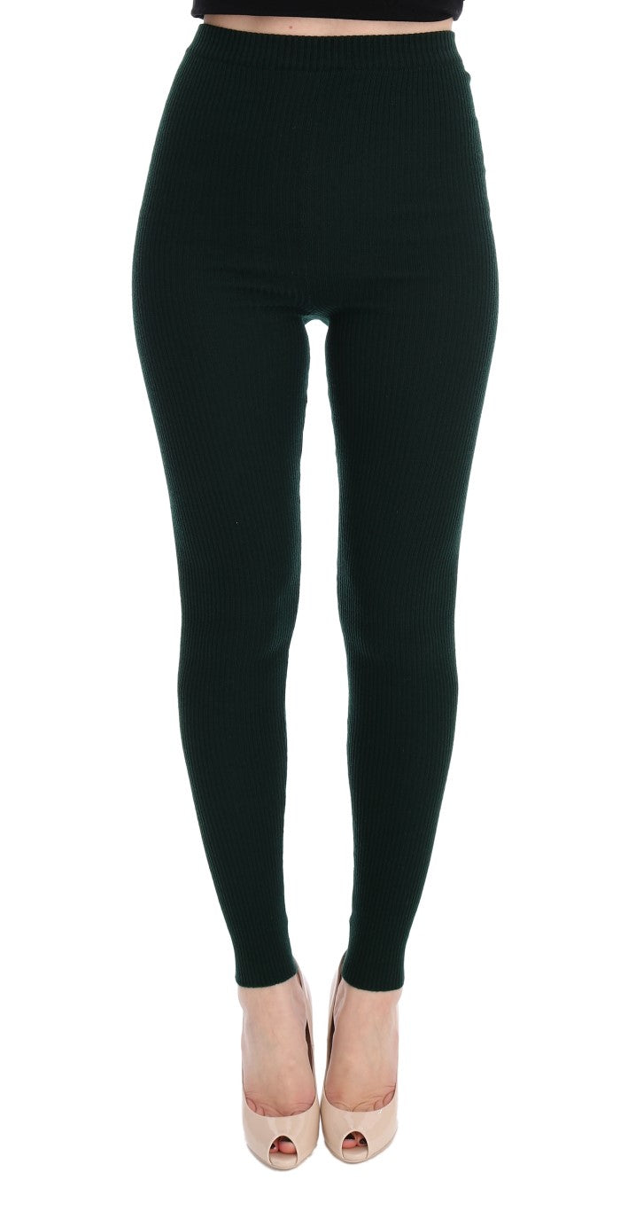 Grüne Woll-Stretch-Strumpfhose